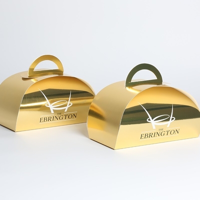kaufen Wasserdichte Gold unregelmäßige Brot-Lebensmittel-Box Custom Druck Tuck Top Papier-Boxen für Kuchen online manufacture