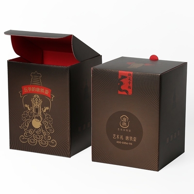 Schwarze Tuck End Baby Box Geschenk Set Verpackungskisten aus Elfenbeinkarton Material
