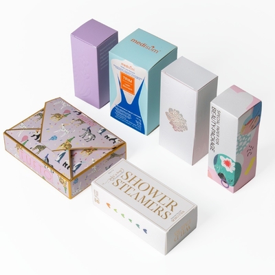Maßgeschneiderte Quadratkarton Anto Tuck End Bodenbox für Eyelas Verpackung Lila Farbe