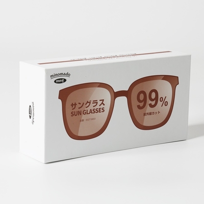 Sonnenbrille Box Weiß beschichtetes Papier Box kundenspezifische Größe Akzeptiert Goldfolie Druck