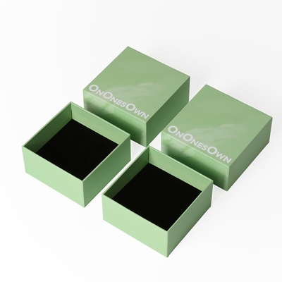 Custom Logo Starrpapier Karton Schmuck Geschenk-Box mit Deckel und Basis Schaum-Einsatz