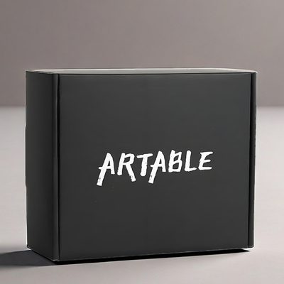 Custom Black Mailer Box mit weißem Seidenbildschirm Logo Starke E Wellpappe Versandboxen